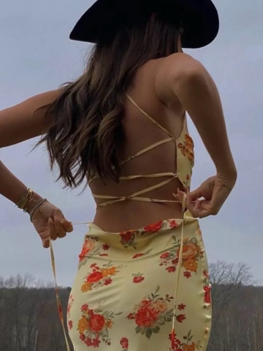 Danielle Bernstein Weworewhat Satin Golden Hour Midi Dress Xs Nwt